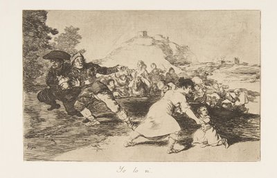 Plate 44 fra The Disasters of War Los Desastres de la Guerra: I saw..., 1810 publisert 1863. av Francisco de Goya