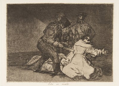 Plate 46 fra The Disasters of War Los Desastres de la Guerra: This ..., 1810 publisert 1863. av Francisco de Goya