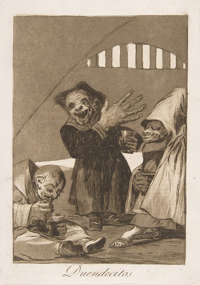 Plate 49 fra Los Caprichos: Hobgoblins Duendecitos., 1799. av Francisco de Goya