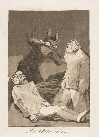 Plate 50 fra Los Caprichos: The Chinchillas Los Chinchillas., 1799. av Francisco de Goya