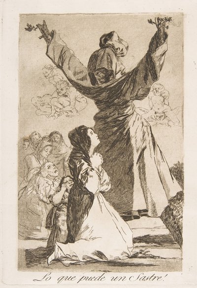 Plate 52 fra Los Caprichos: Hva en skredder kan gjøre! For en skredder kan!, 1799. av Francisco de Goya