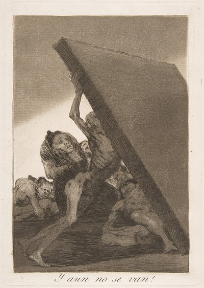 Plate 59 fra Los Caprichos: Og fortsatt går de ikke! Y aun no se van!, 1799. av Francisco de Goya
