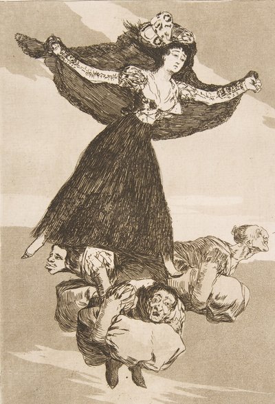 Plate 61 fra Los Caprichos: De har fløyet Volaverunt., 1799. av Francisco de Goya
