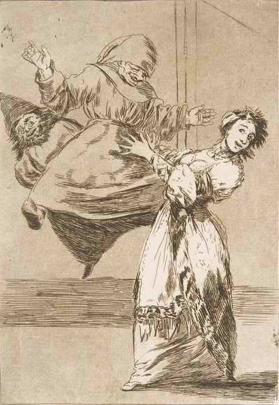 Plate 74 fra Los Caprichos: Dont scream, stupid No Grites, tonta, 1799. av Francisco de Goya