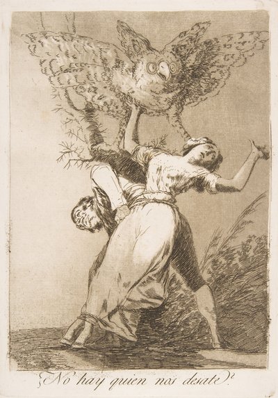 Plate 75 fra Los Caprichos: Er det ingen som kan løsne oss? Er det ingen som kan løsne oss, 1799. av Francisco de Goya