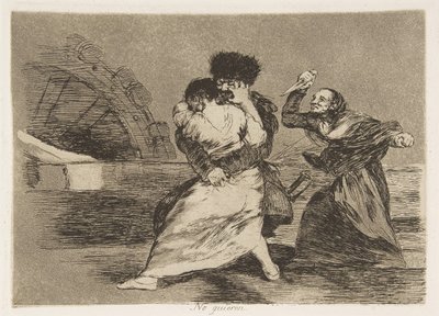 Plate 9 fra The Disasters of War Los Desastres de la Guerra: They d..., 1810 publisert 1863. av Francisco de Goya