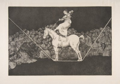 Plate B fra Disparates:Punctual Folly, ca. 1816-23 utgitt før 1877. av Francisco de Goya