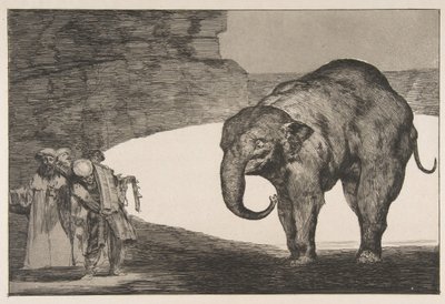 Plate C fra Disparates: Animal Folly, ca. 1816-23 utgitt før 1877. av Francisco de Goya