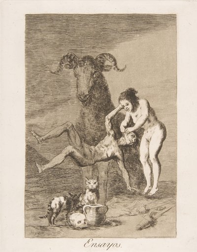 Plate 60 fra Los Caprichos: Trials Essays., 1799. av Francisco de Goya