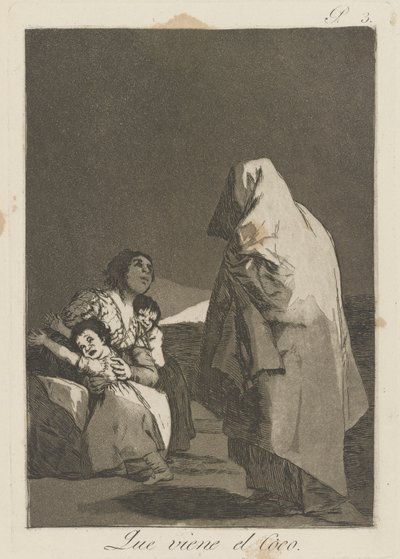 Galningen kommer (Here Comes the Bogey-Man.), pl. 3 fra serien The Caprices av Francisco de Goya