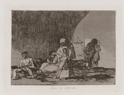 The Healthy and the Sick, Plate 57 fra The Disasters of War av Francisco de Goya