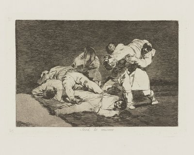 Være? det samme. (Det vil være det samme.), pl. 21 fra serien The Disasters of War av Francisco de Goya