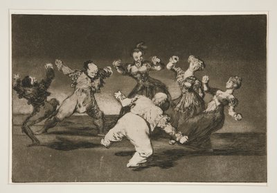 Sier du Marina Bay? [sic], tome lo que hall? (Hvis Marion Will Dance, then She has To Take the Consequences), pl. 12 fra serien Los proverbios av Francisco de Goya