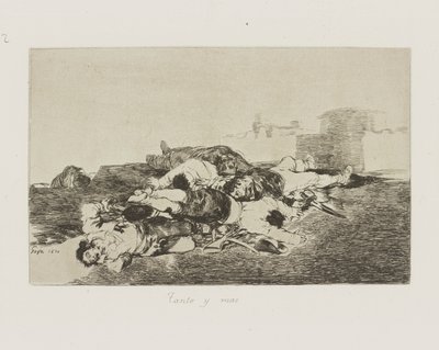 Så mye og mer. (Enda verre.), pl. 22 fra serien The Disasters of War av Francisco de Goya