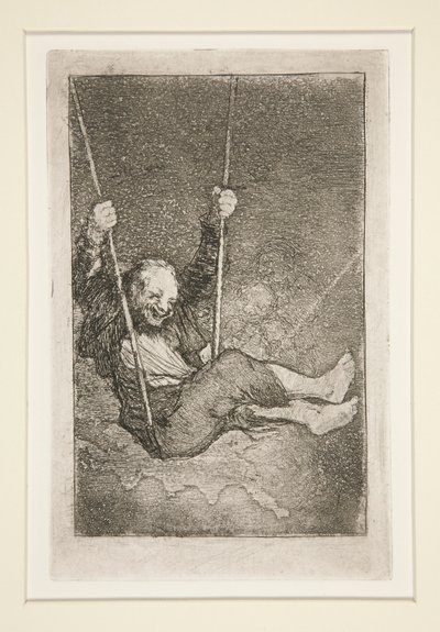 Gammel mann på huske av Francisco de Goya