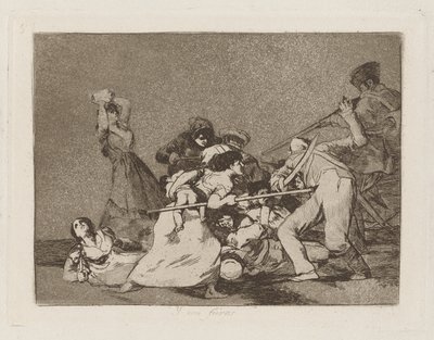 Y son fieras (And They Are Like Wild Beasts), pl. 5 from the series Los desastres de la guerra (The Disasters of War)   1336063   no       norwegian Successfully Translated  Original: Hunters in an Outlook on a Mountain, ca. 1870. Translat: Hunters in an O av Francisco de Goya