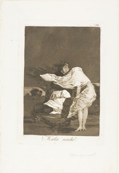 A Bad Night, plate 36 fra Los Caprichos av Francisco Jose de Goya y Lucientes