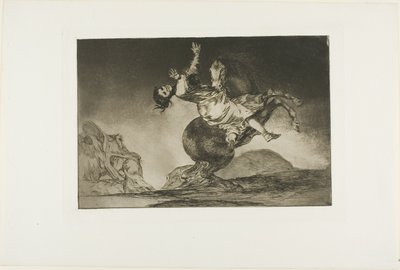 En kvinne og en hest, la noen andre mestre dem, tallerken ti fra Los Proverbios av Francisco Jose de Goya y Lucientes