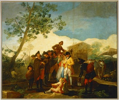 En blind mann som spiller gitar … (maleri på lerret) av Francisco Jose de Goya y Lucientes