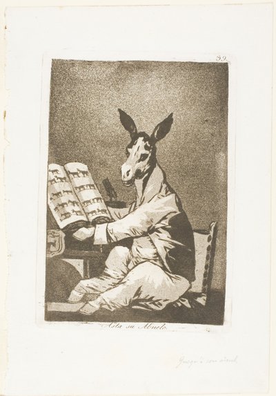 Og det var hans bestefar, plate 39 fra Los Caprichos av Francisco Jose de Goya y Lucientes