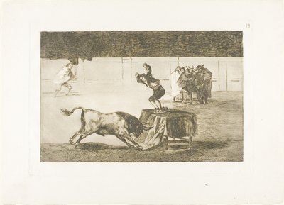 Nok en galskap av ham i samme ring, plate 19 fra The Art of Bullfighting av Francisco Jose de Goya y Lucientes