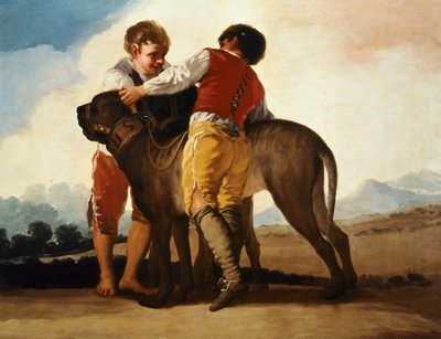 Gutter med mastiff, ca. 1786 (olje på lerret) av Francisco Jose de Goya y Lucientes