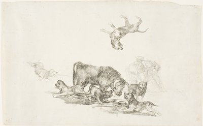 Okse angrepet av hunder av Francisco Jose de Goya y Lucientes