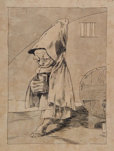 Karikatur av en munk av Francisco Jose de Goya y Lucientes