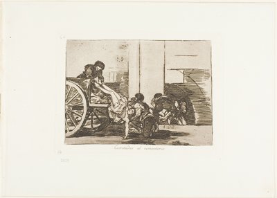 Cartloads til kirkegården, plate 64 fra The Disasters of War av Francisco Jose de Goya y Lucientes