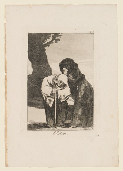 Chiton, tallerken fra "Los Caprichos", 1799 av Francisco de Goya