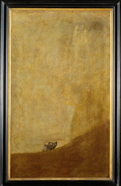 Hund, halvt nedsenket (maleri på lerret) av Francisco Jose de Goya y Lucientes