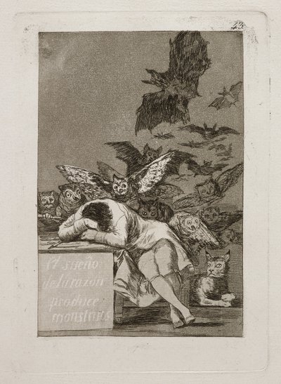 The Dream of Reason produserer monstre av Francisco Jose de Goya y Lucientes