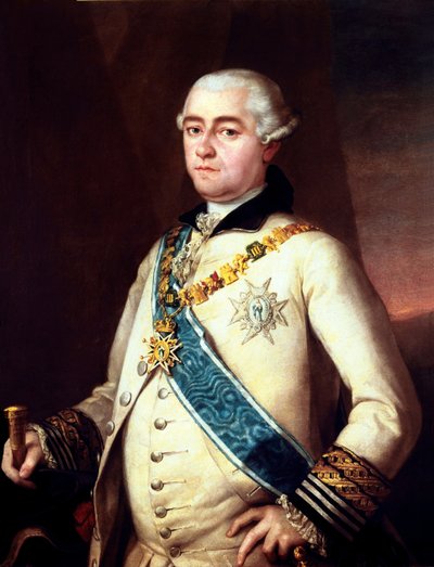 GOYA Y LUCIENTES, Francisco de (1746-1828); ALCANTARA LOPEZ DE ZUNIGA, Pedro (1700-tallet). 14. greve av Miranda del Castanar og 10. hertug av Penaranda. Arbeid tidligere tilskrevet Francisco de Goya, som rammeinnskriften sier. På gullhåndtaket av av Francisco Jose de Goya y Lucientes
