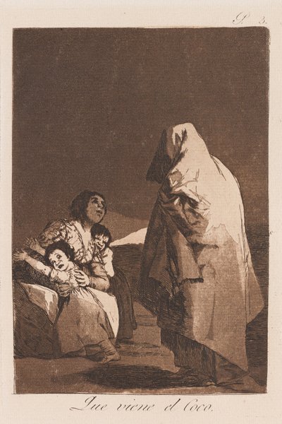 Here Comes the Bogey, sent 18.-tidlig 19 århundre (trykk) av Francisco de Goya