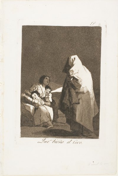 Here Comes the Bogeyman, tallerken tre fra Los Caprichos av Francisco Jose de Goya y Lucientes