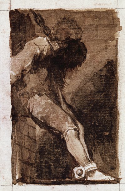 Hvis det er en kriminell dør han raskt. (Aquatint, ca. 1810) av Francisco de Goya