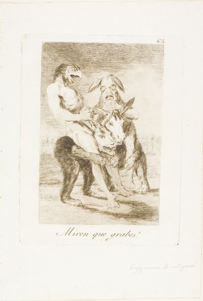 Se hvor høytidelige de er!, plate 63 fra Los Caprichos av Francisco Jose de Goya y Lucientes