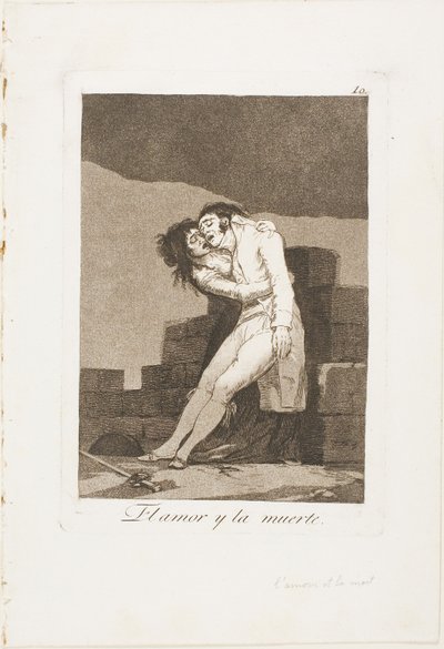 Love and Death, tallerken ti fra Los Caprichos av Francisco Jose de Goya y Lucientes