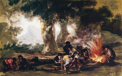 Produksjon av kuler i Sierra de Tardienda - Olje på lerret av Francisco de Goya