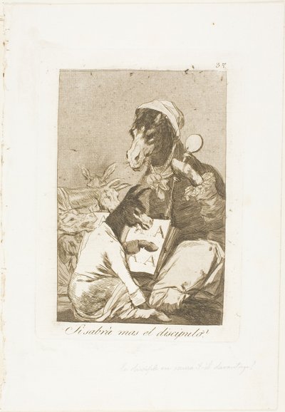 Kanskje eleven vet mer?, plate 37 fra Los Caprichos av Francisco Jose de Goya y Lucientes