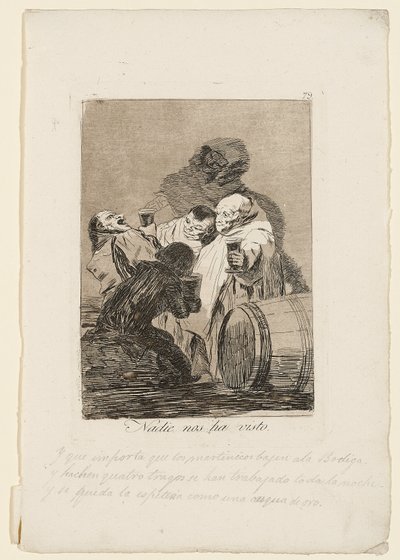 Nobody Has Seen Us, tallerken fra "Los Caprichos", 1799 av Francisco de Goya