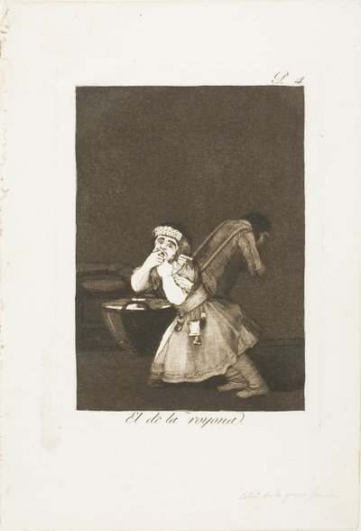 Barnepikens gutt, tallerken fire fra Los Caprichos av Francisco Jose de Goya y Lucientes