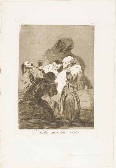 Ingen har sett oss, plate 79 fra Los Caprichos av Francisco Jose de Goya y Lucientes