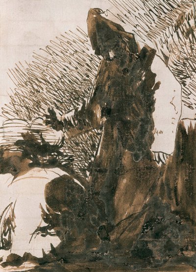 ""Karakterer som bøyer seg foran en munk"". Vasketegning av Francisco de Goya y Lucientes (1746-1828). 1820. Madrid. Prado-museet. av Francisco Jose de Goya y Lucientes