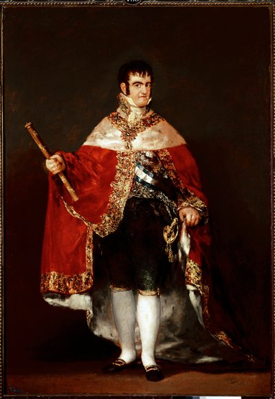 Portrett av kong Ferdinand VII i kongelig drakt (olje på lerret, ca. 1815) av Francisco de Goya