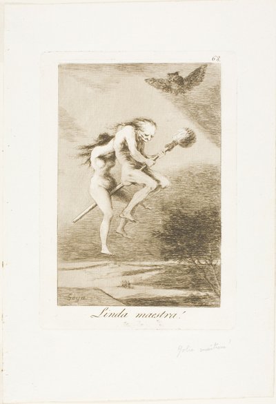 Pretty Teacher!, plate 68 fra Los Caprichos av Francisco Jose de Goya y Lucientes