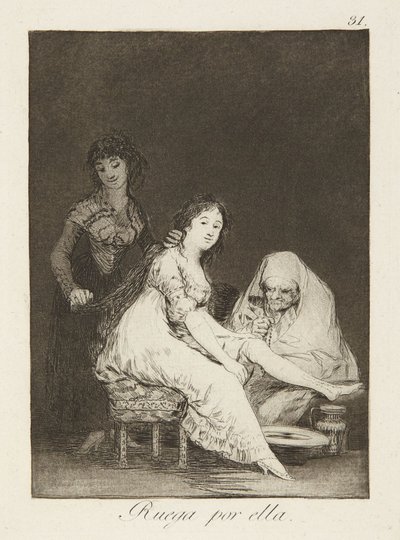 Hun ber for henne, plansje 31 fra Los Caprichos av Francisco Jose de Goya y Lucientes