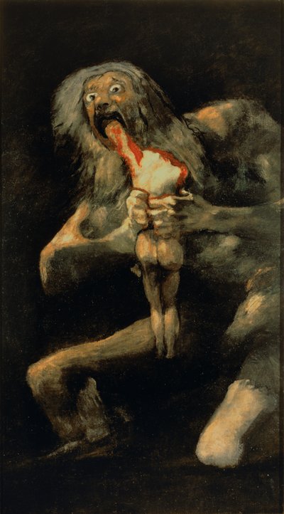 Saturn fortærer en av sine sønner av Francisco de Goya