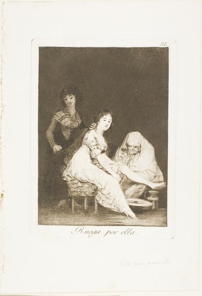 She Prays for Her, plate 31 fra Los Caprichos av Francisco Jose de Goya y Lucientes
