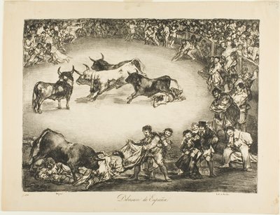 Spansk underholdning, fra The Bulls of Bordeaux av Francisco Jose de Goya y Lucientes